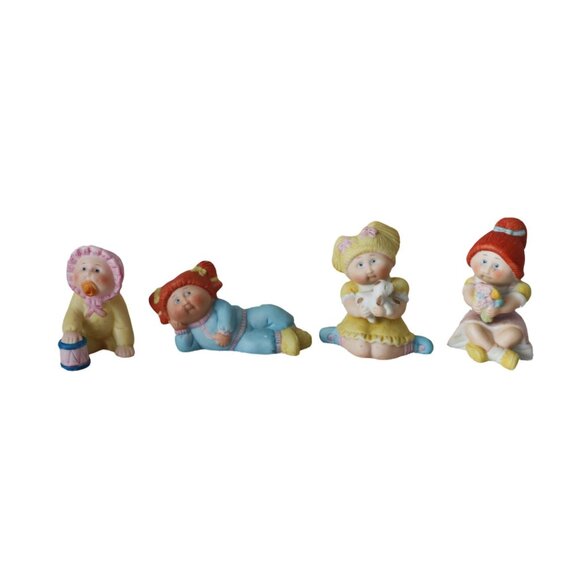 Vintage 1984 Cabbage Patch Kids Ceramic Figurines Set Of 4 - Picture 1 of 6